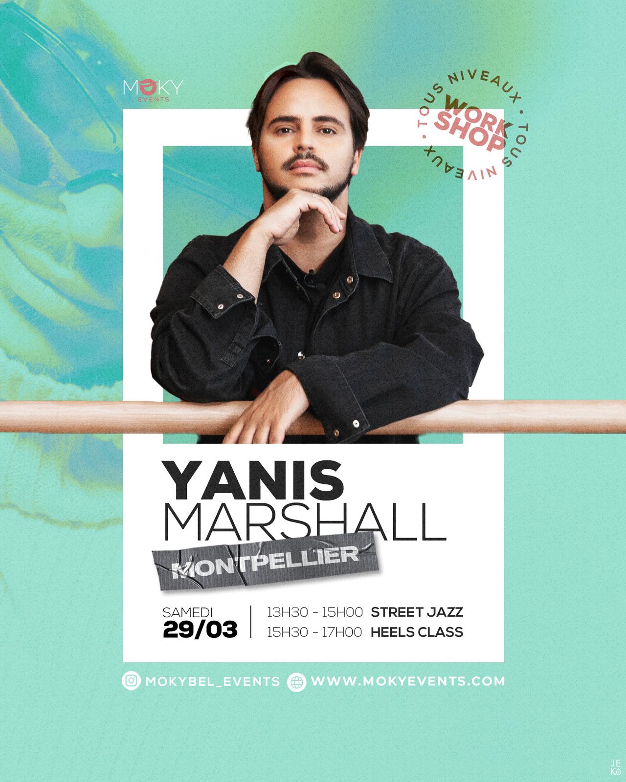 Affiche du stage de danse avec Yanis Marshall à Montpellier le 29 mars 2025